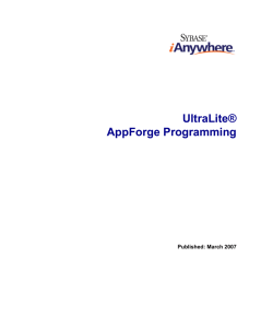 UltraLite® AppForge Programming