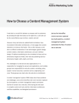 How to Choose a Content Management System ����������������������