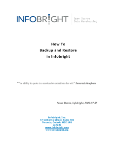   How To  Backup and Restore  in Infobright 