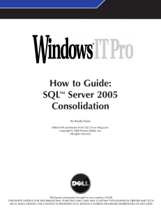 How to Guide: SQL Server 2005 Consolidation