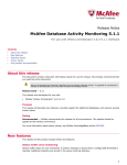 McAfee Database Activity Monitoring 5.1.1  Release Notes About this release