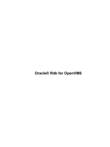 OracleÂ® Rdb for OpenVMS