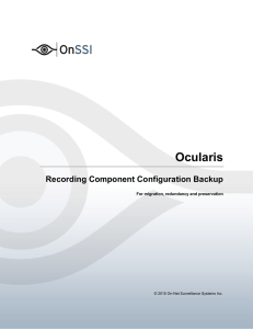 Ocularis Recording Component Configuration Backup