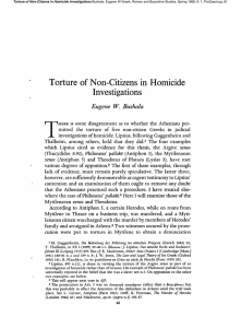 Torture of Non-Citizens in Homicide Investigations Eugene W. Bushala