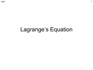 Lagrange`s Equation