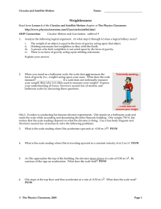 Weightlessness - The Physics Classroom