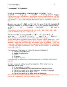 Linear motion topics  1 A