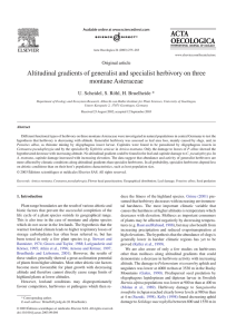 Altitudinal gradients of generalist and specialist herbivory on three