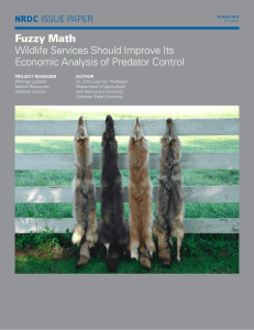 NRDC: Fuzzy Math - Wildlife Services Should Improve Its Economic