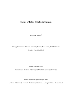 Status of Killer Whales in Canada