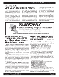 Volume 6, Number 4 - Winter 2000 - California Bluebird Recovery