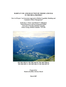habitat use and selection by moose and elk in the besa