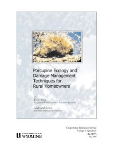 Porcupine Ecology and Damage Management Technigues for Rural