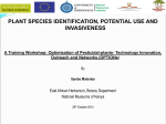 PLANT SPECIES IDENTIFICATION, POTENTIAL USE AND