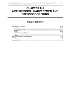 Chapter 8 Arthropods: Harvestmen - Bryophyte Ecology