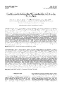 Coral disease distribution at Ras Mohammed and the Gulf of Aqaba