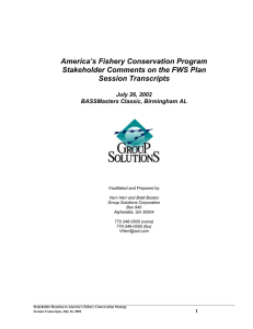 America`s Fishery Conservation Program Stakeholder