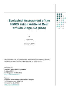Ecological Assessment of the HMCS Yukon Artificial Reef off