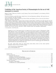 Guidelines for the Use of Wild Mammals in Research