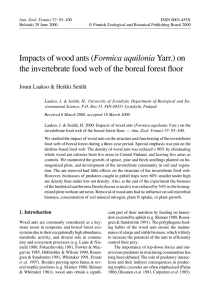 Impacts of wood ants (Formica aquilonia Yarr.) on the invertebrate