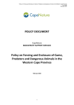 Policy on Fencing and Enclosure of Game, Predators