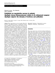 Limitations on reproductive success in endemic Aquilegia