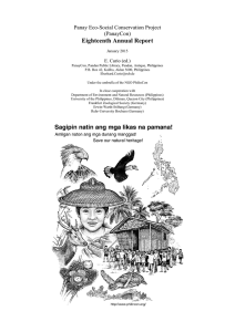 Annual Report - Panay Eco-Social Conservation Project