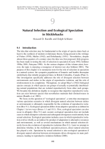 Natural Selection and Ecological Speciation in Sticklebacks