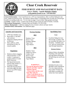 Clear Creek Reservoir FISH SURVEY AND MANAGEMENT DATA