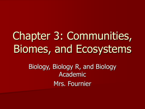 Chapter 3: Communities, Biomes, and Ecosystems Biology, Biology R, and Biology Academic