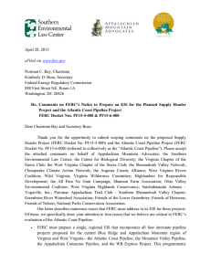 April 28, 2015 eFiled via www.ferc.gov Norman C. Bay, Chairman