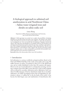 A biological approach to salinized soil amelioration in arid