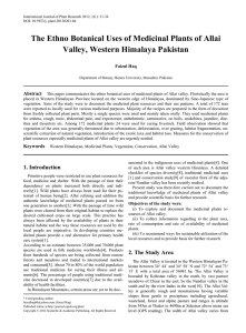 The Ethno Botanical Uses of Medicinal Plants of Allai Valley