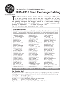 2015–2016 Seed Exchange Catalog