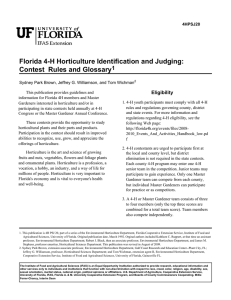 Florida 4-H Horticulture Identification and Judging