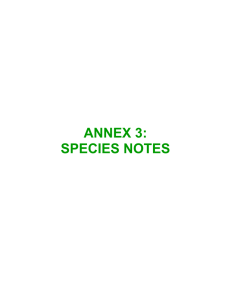 annex 3: species notes