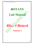 BSc.- I Biotech - DAV College Jalandhar