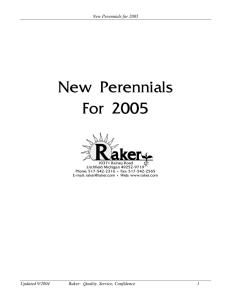 New Perennials For 2005