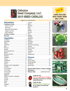 Osborne Seed Company, LLC 2015 SEED CATALOG