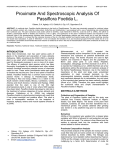 Proximate And Spectroscopic Analysis Of Passiflora Foetida L.