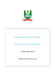 Seed Plant - National Open University of Nigeria