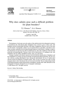 Why does salinity pose such a difficult problem for plant breeders?