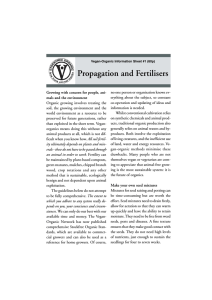 Propagation and Fertilisers