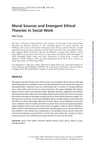Moral Sources and Emergent Ethical Theories in Social Work