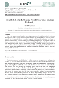 Moral Satisficing: Rethinking Moral Behavior as Bounded Rationality