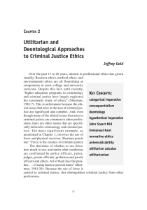 CHAPTER 2 Utilitarian and Deontological Approaches to Criminal