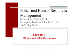 Ethics and HRM Processes - Personal web pages for people of