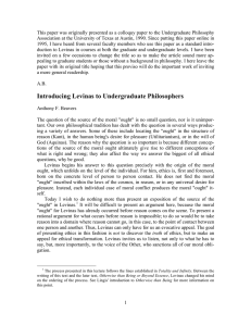 Introducing Levinas to Undergraduate Philosophers