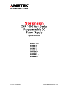 XHR 1000 Watt Series Programmable DC Power Supply