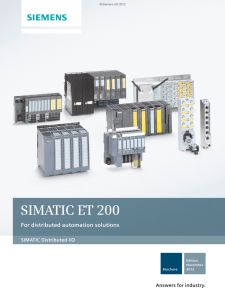 SIMATIC ET 200 - Automation Technology